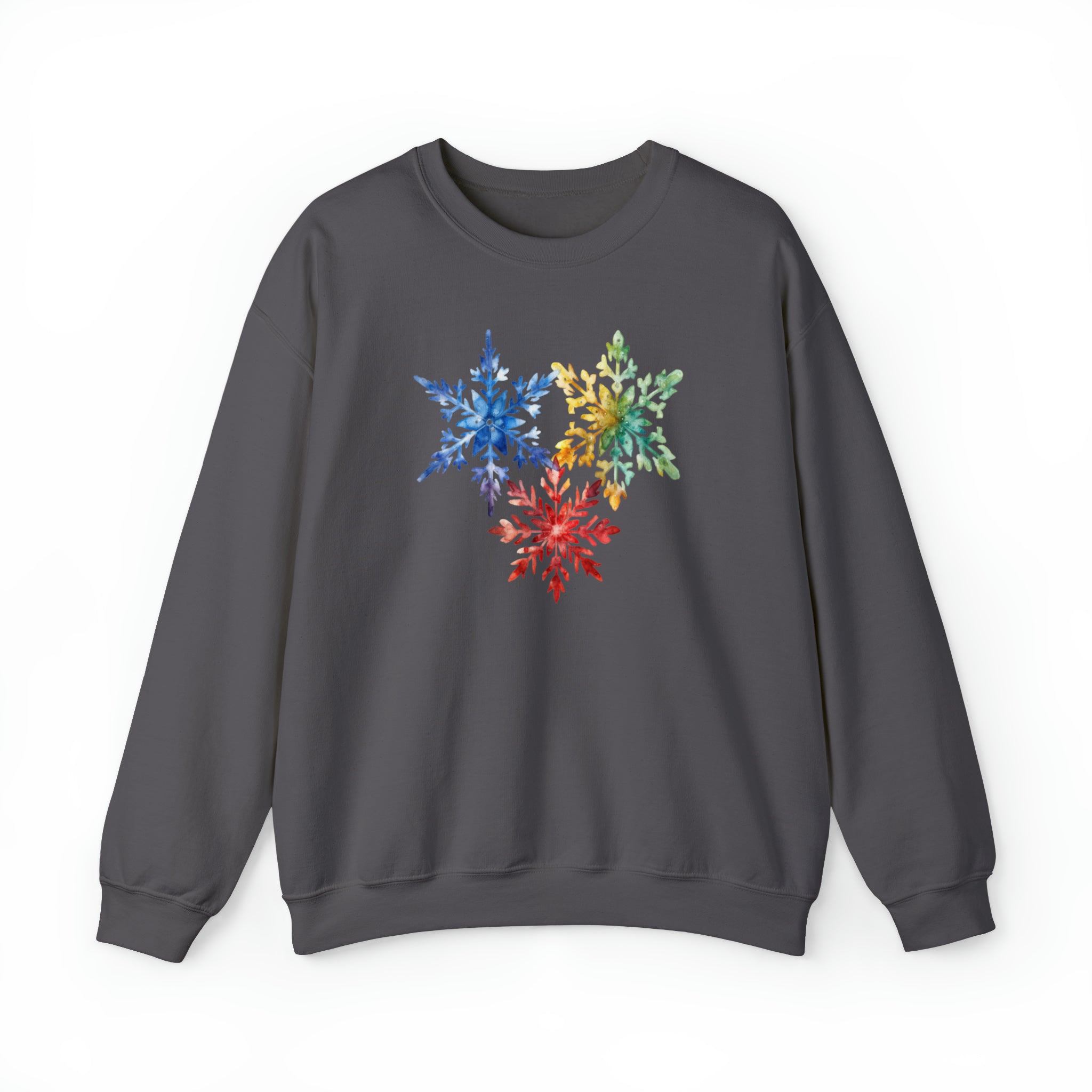 Colorful Watercolor Snowflakes Sweatshirt