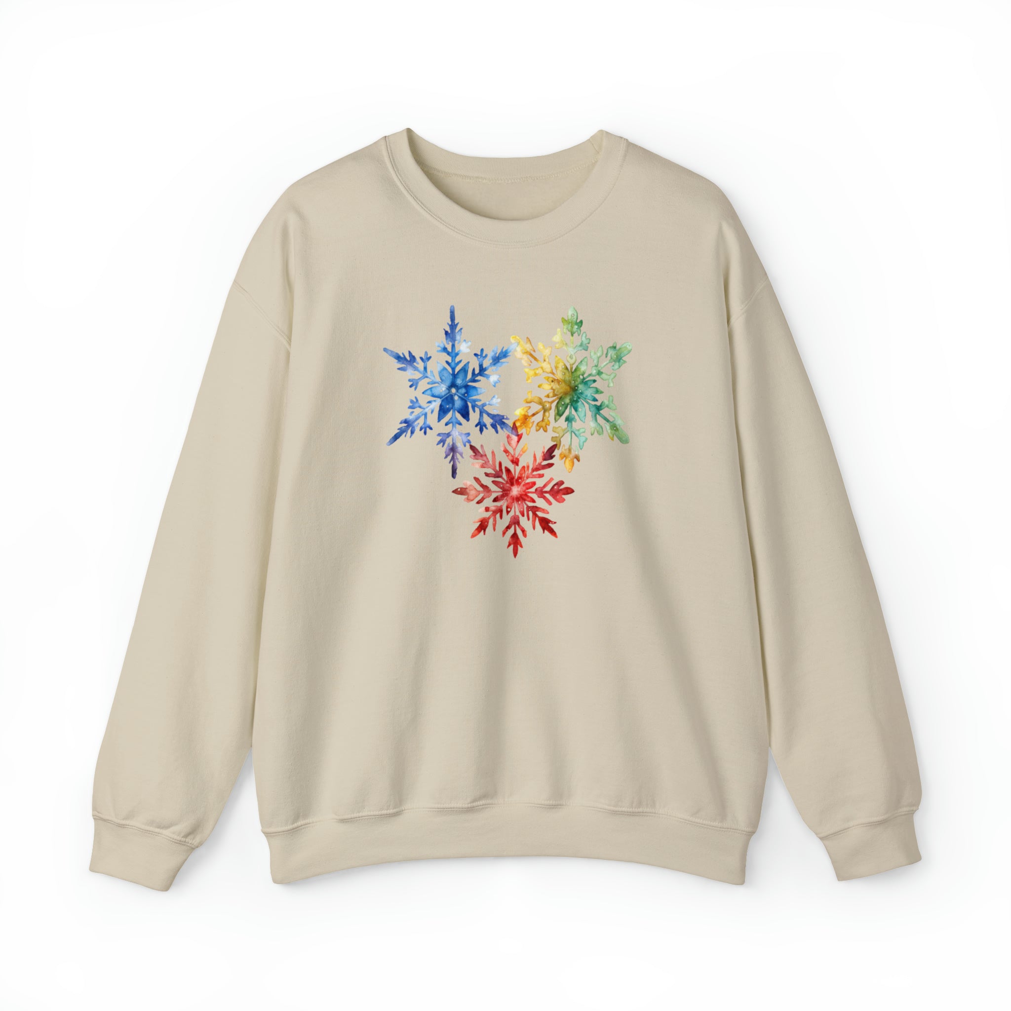 Colorful Watercolor Snowflakes Sweatshirt