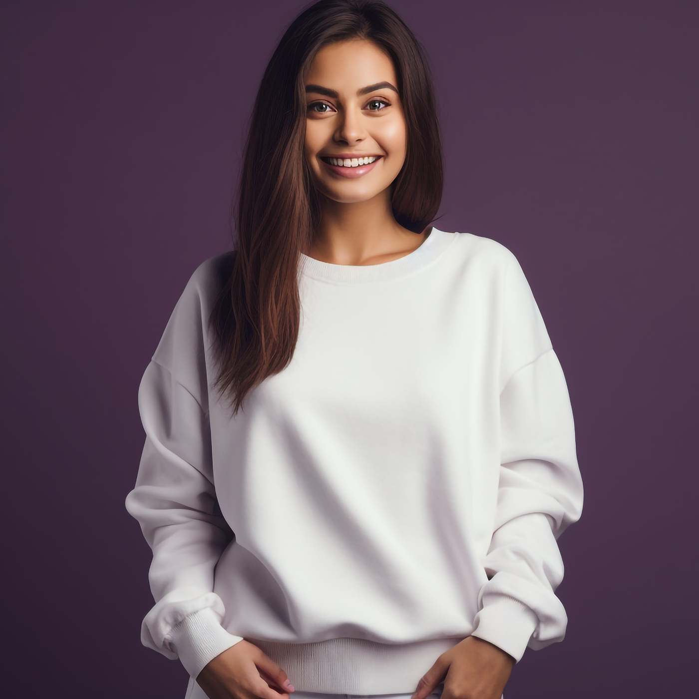 gildan-18000-sweatshirt-in-white-on-purple-background