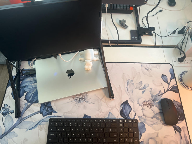 Customer photo of Art Nouveau Floral Desk Mat | Pastel Botanical