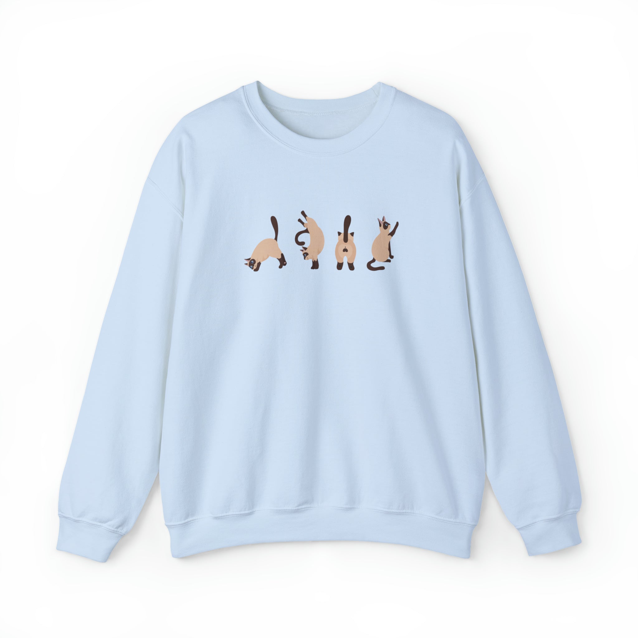 Siamese Cat Sweatshirt Gildan 18000 Light Blue Color