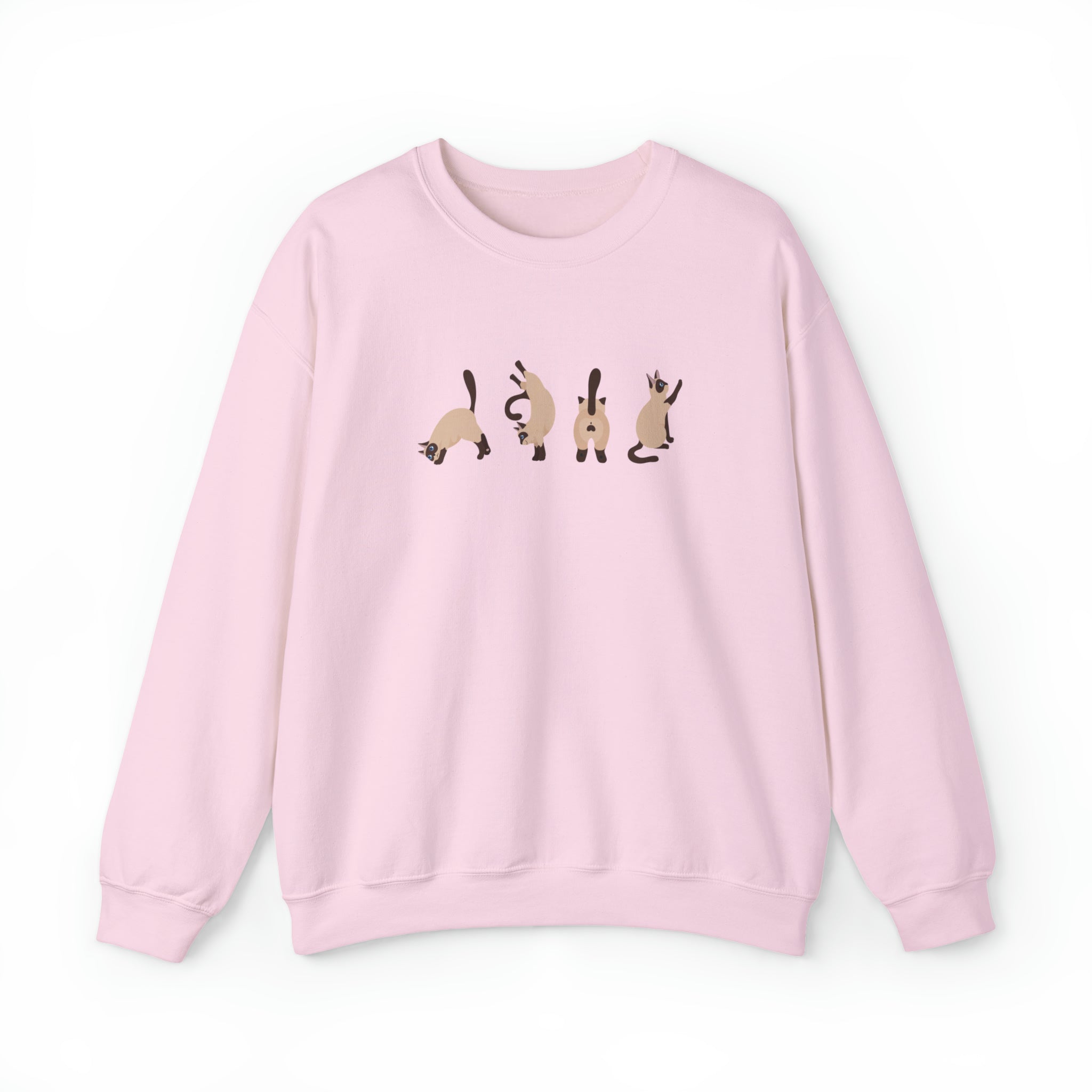 Siamese Cat Sweatshirt Gildan 18000 Light Pink Color
