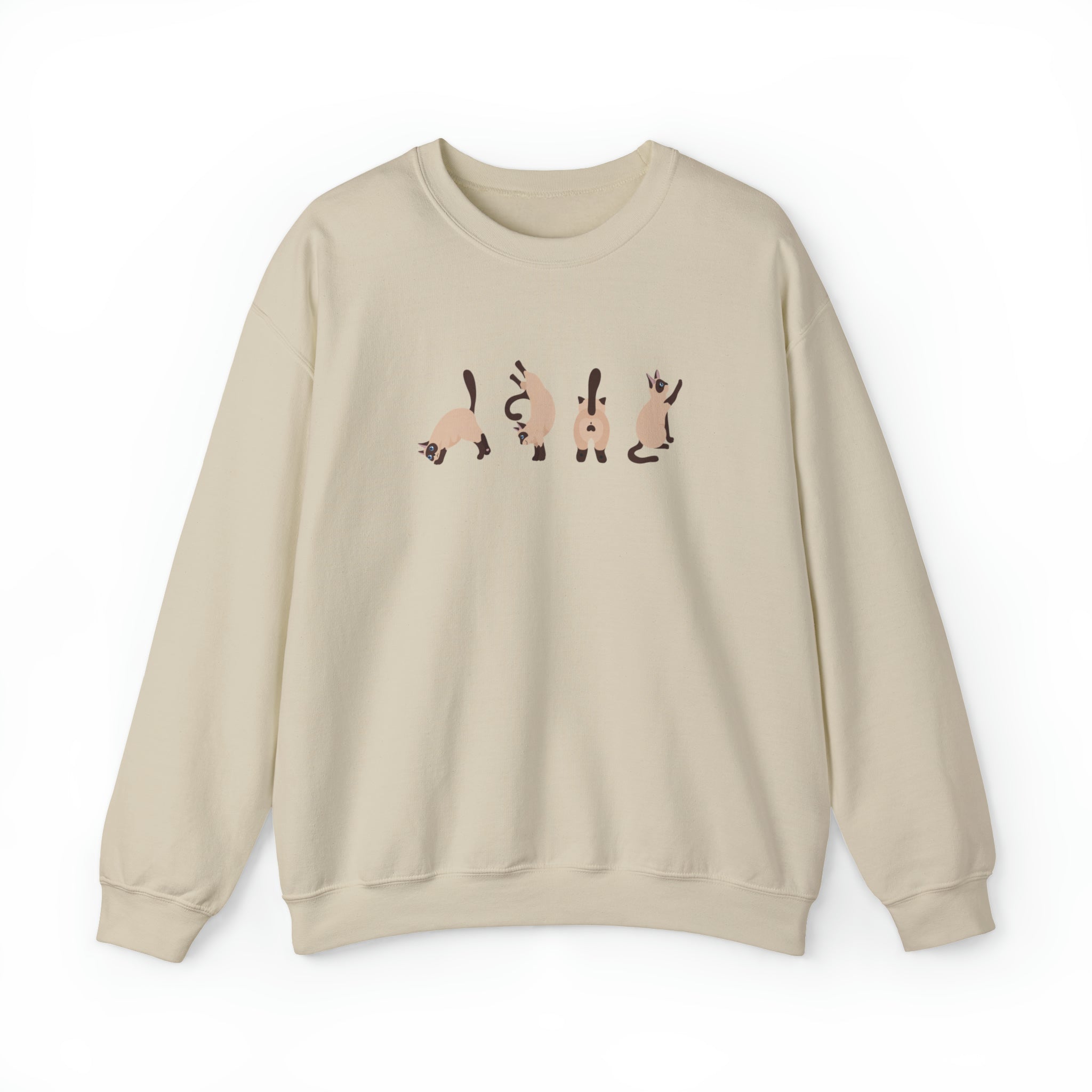 Siamese Cat Sweatshirt Gildan 18000 Sand Color